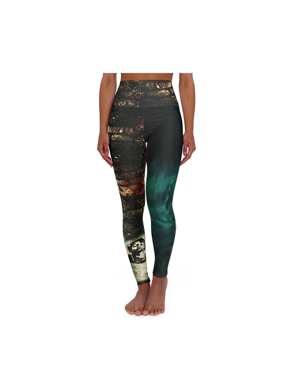 Girl Army Water Brushed Print High Waisted Leggings - Courbe et Compagnie