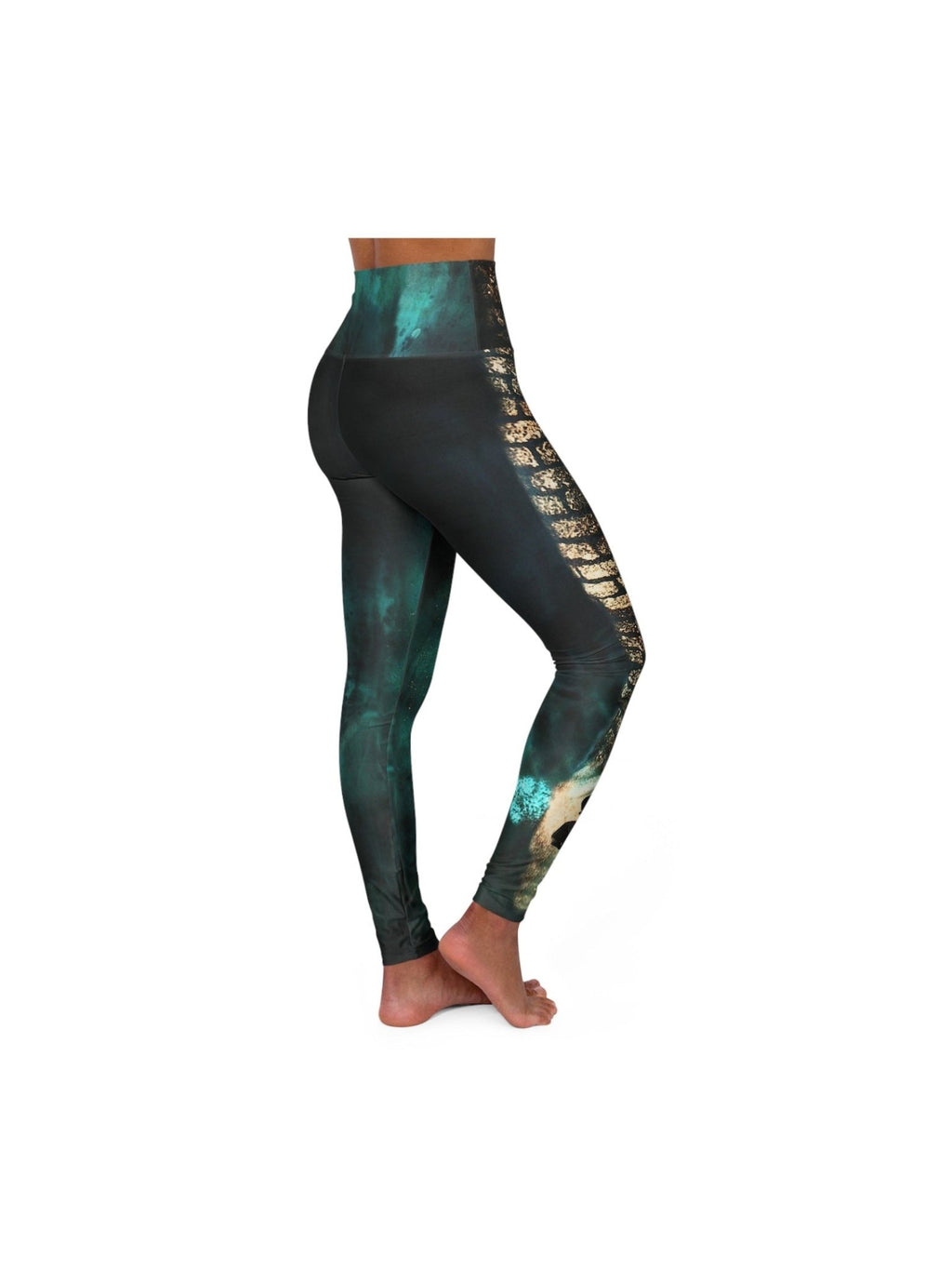 Girl Army Water Brushed Print High Waisted Leggings - Courbe et Compagnie