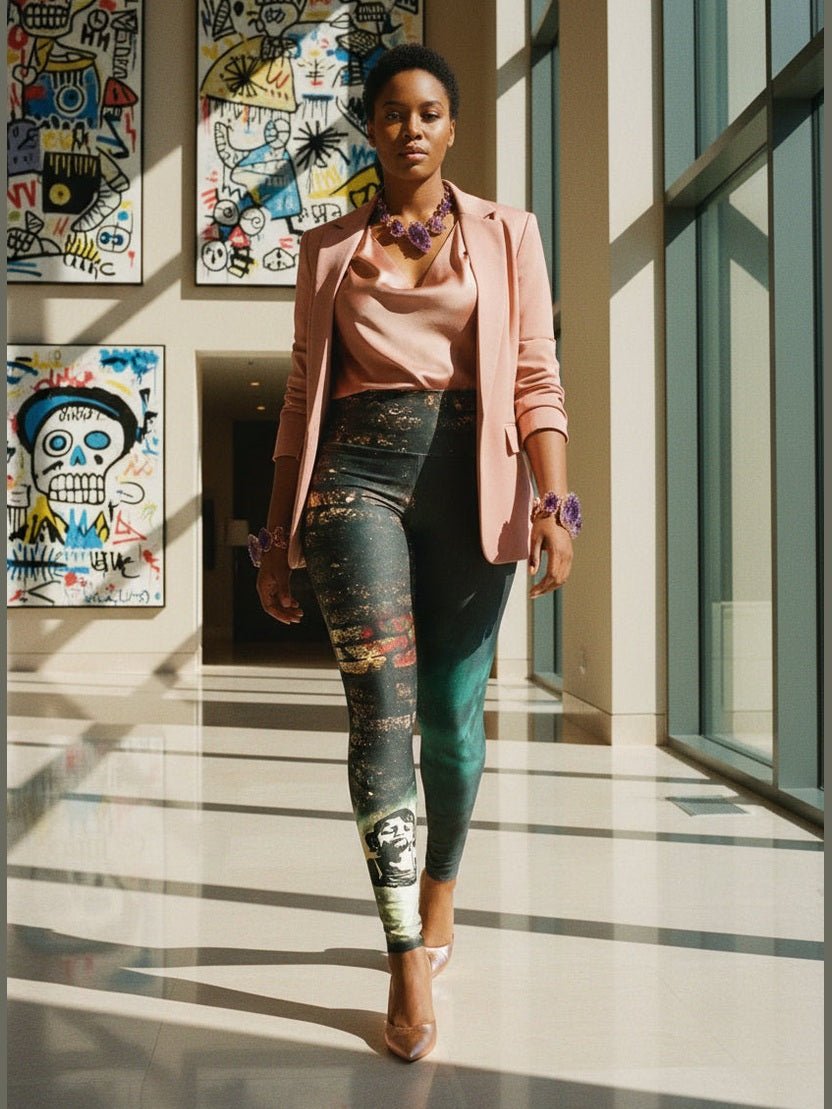 Girl Army Water Brushed Print High Waisted Leggings - Courbe et Compagnie