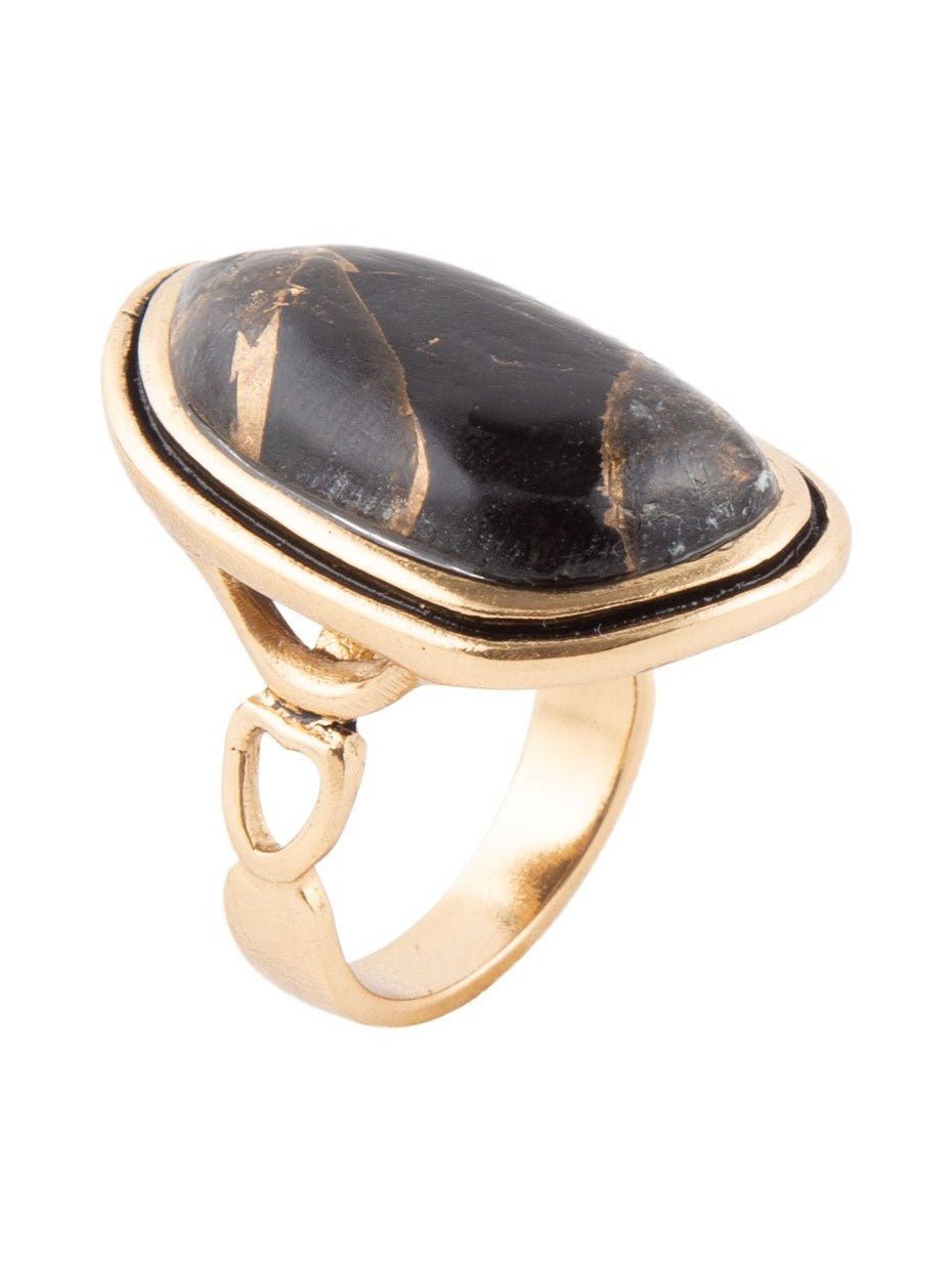Gold Infused Black Matrix Ring - Courbe et Compagnie