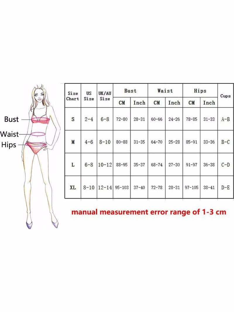 Gold Musical Note 3-Piece Bikini Set – Solid Color Swimsuit - Courbe et Compagnie