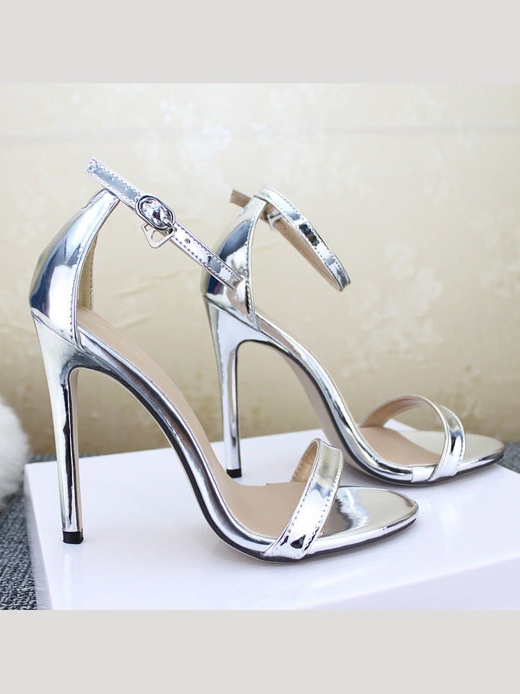 Gold & Silver High Heel Wedding Shoes — Plus Size Women's Heels - Courbe et Compagnie