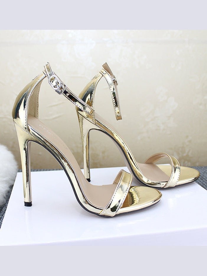 Gold & Silver High Heel Wedding Shoes — Plus Size Women's Heels - Courbe et Compagnie