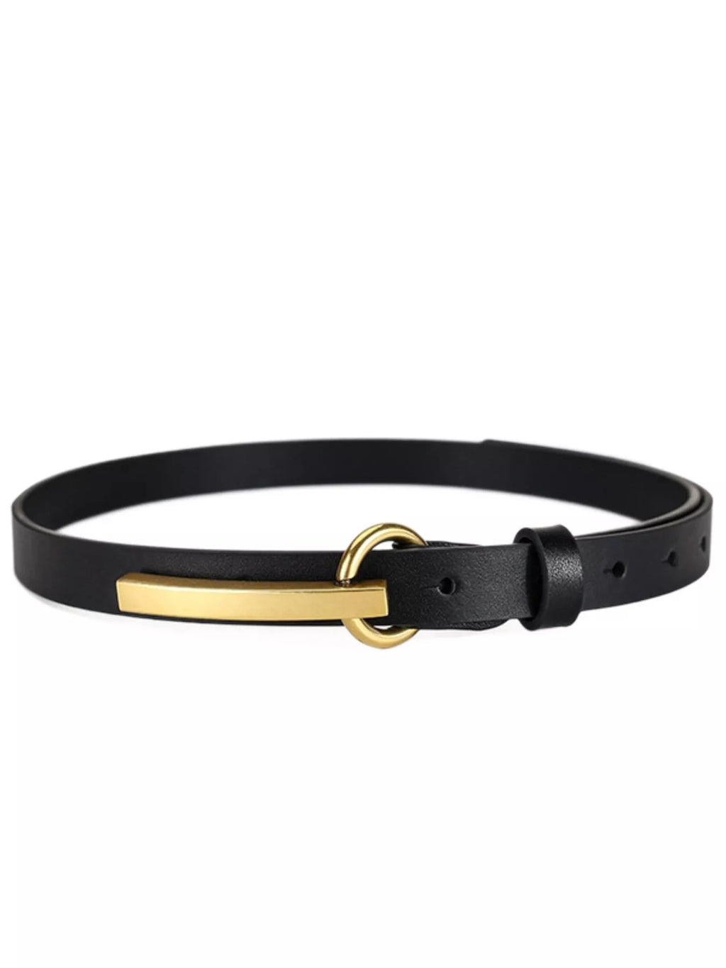 Golden Buckle Premium Cowhide Leather Belt - Courbe et Compagnie