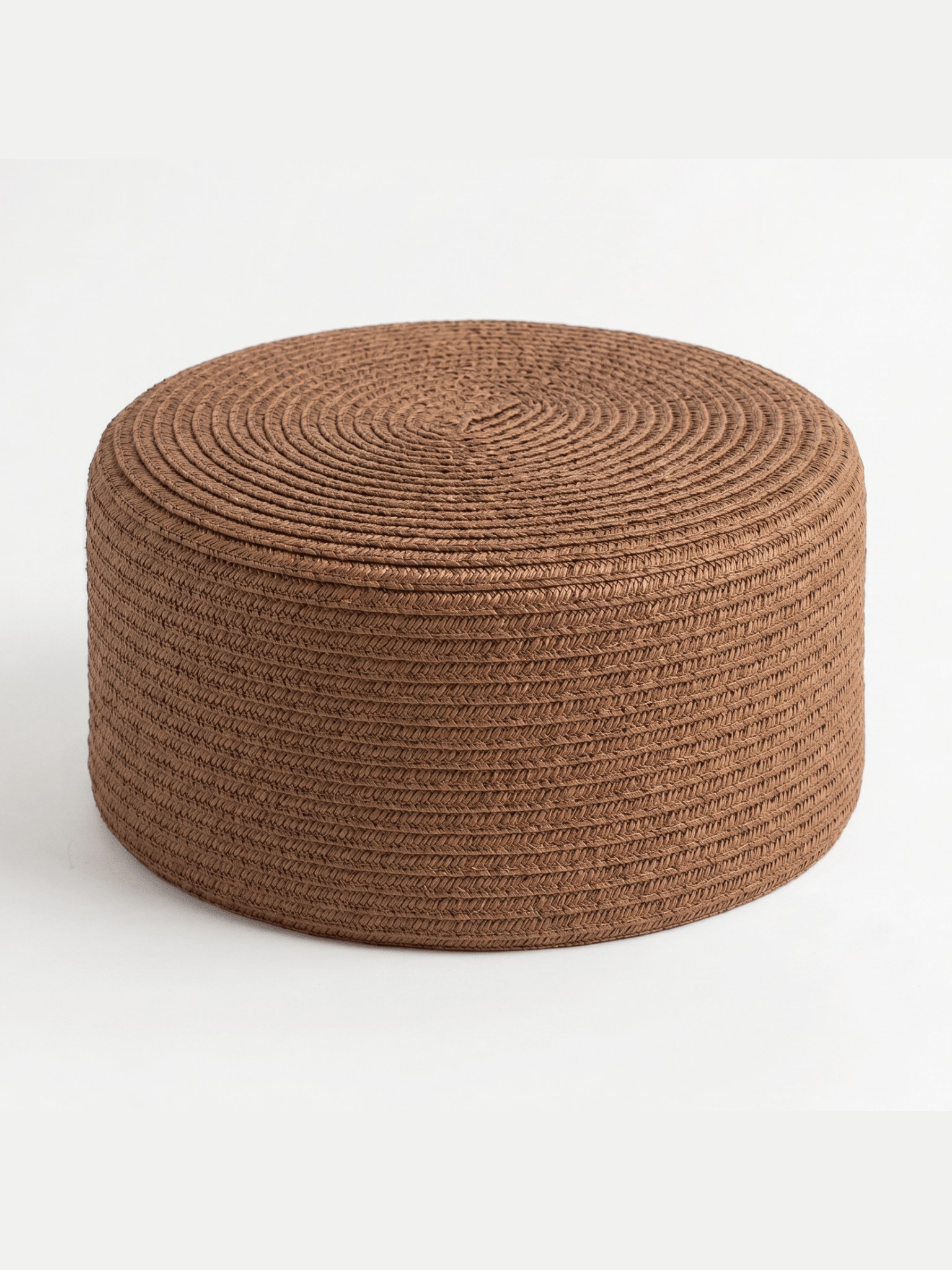 Grounded Straw Flat Pill Box Hat - Coffee - Courbe et Compagnie