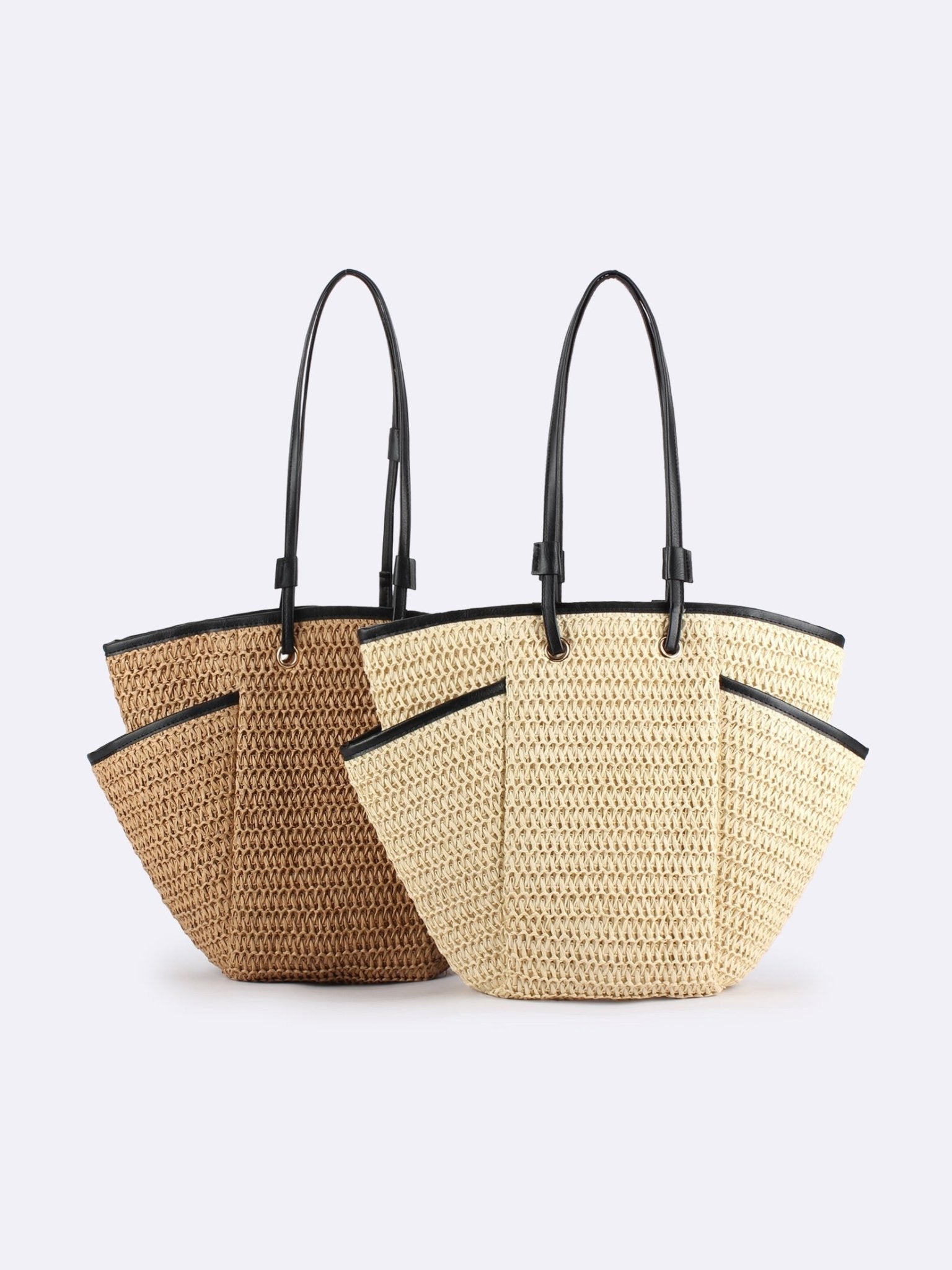 Handwoven Large Tote – Designer Beach Bag, Daily Casual Vacation Purse, Versatile Women's Accessory - Courbe et Compagnie