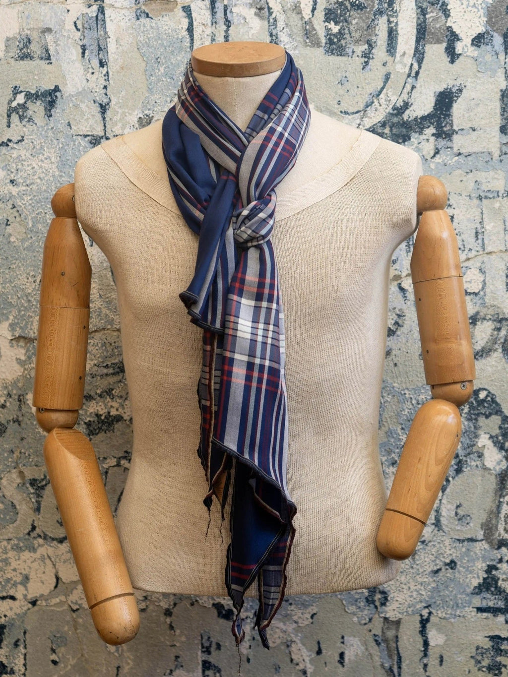 Harbor Plaid Silk Scarf - Courbe et Compagnie