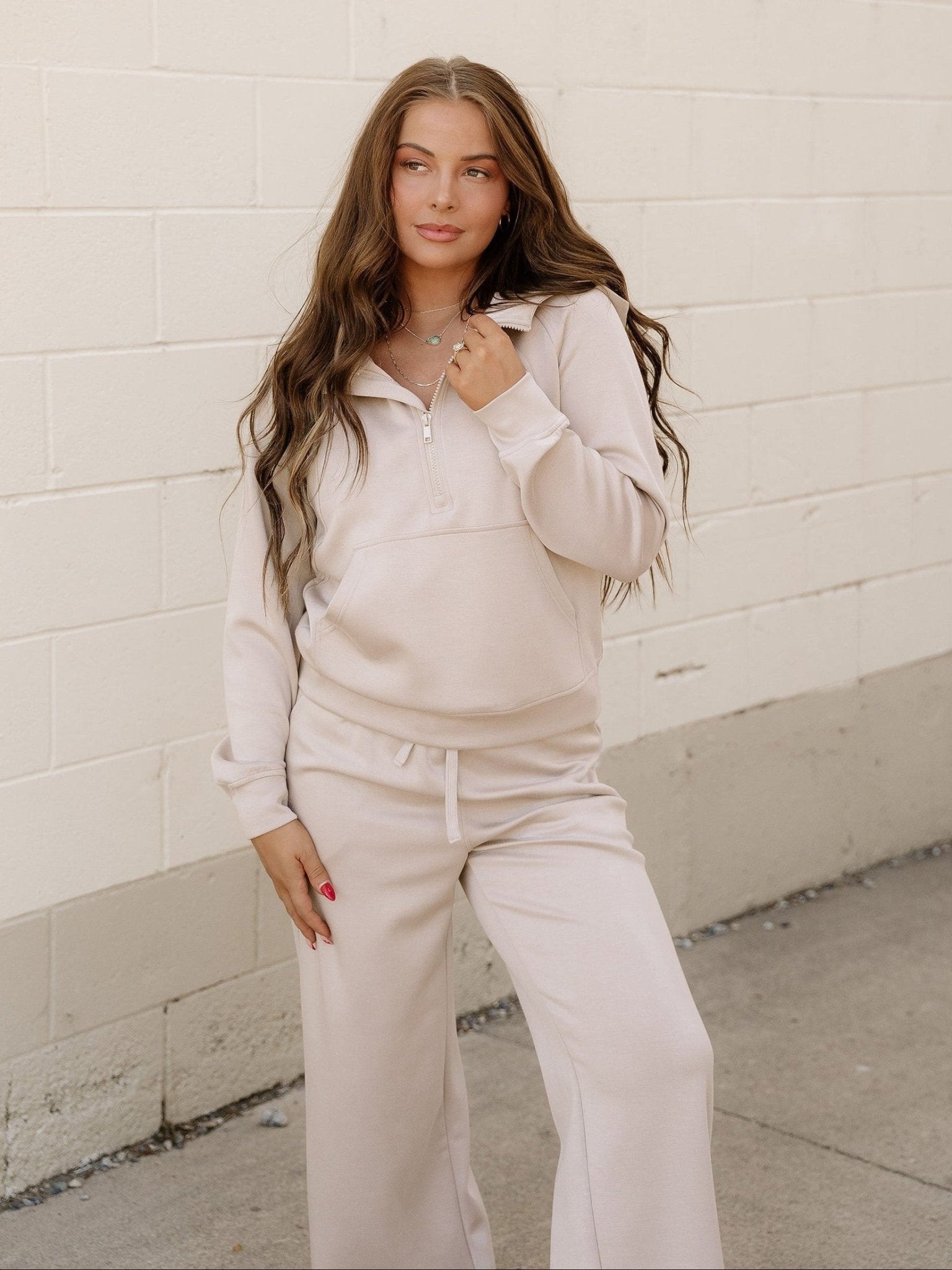 Harlow Set Active Pants 2pcs Outfit - Taupe - Courbe et Compagnie