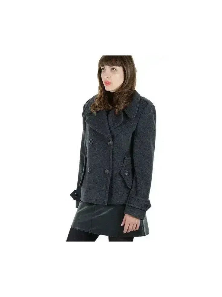 Harris Tweed Pea Coat Wool Cashmere Blend Mackenzie Collection Satin Lining - Courbe et Compagnie