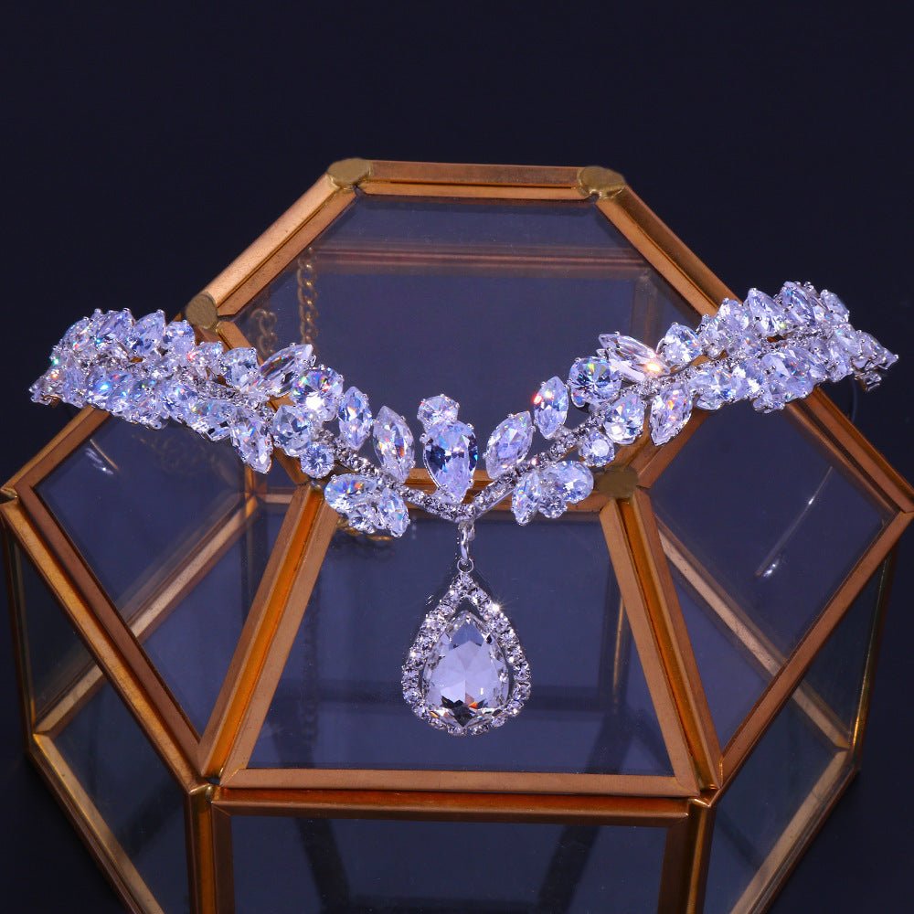 Head Chain Bridal Jewelry Women Luxury High-end Zircon Headband - Courbe et Compagnie