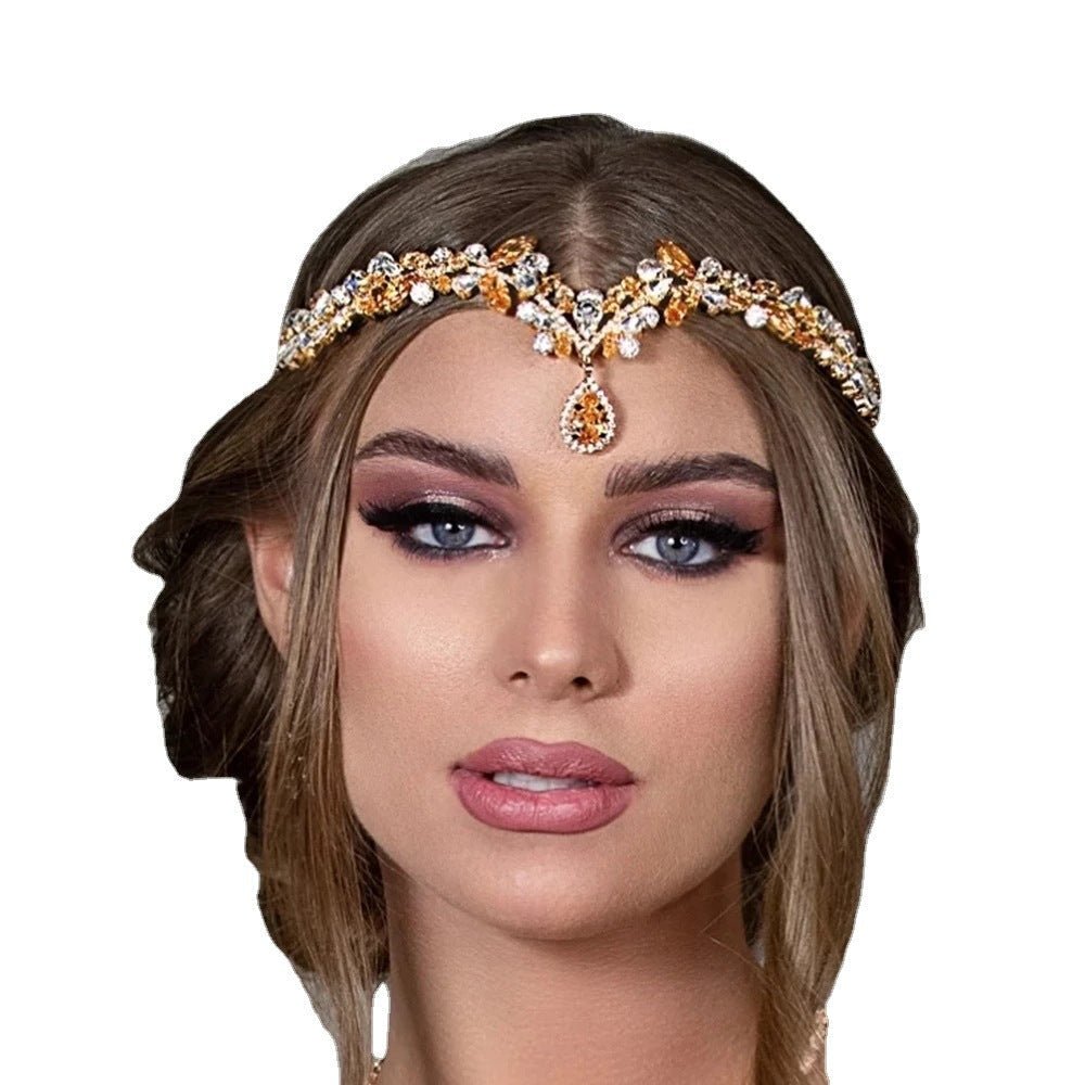 Head Chain Bridal Jewelry Women Luxury High-end Zircon Headband - Courbe et Compagnie