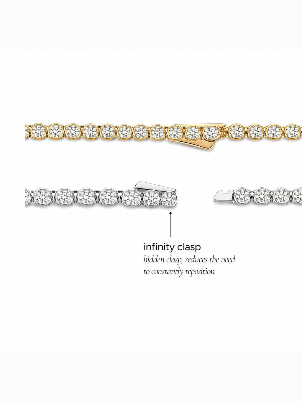 Helene Bezel CZ Tennis Necklace - Courbe et Compagnie