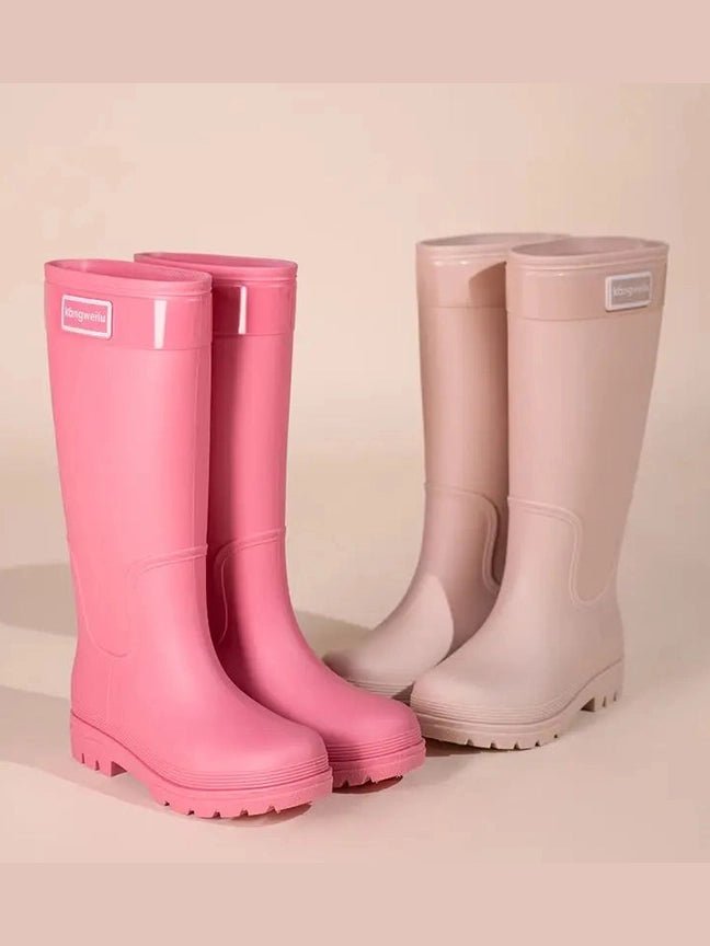 High-top rain boots, women's rain boots, lined adult outer wear, waterproof hiking boots, anti-slip shoes, durable sole - Courbe et Compagnie