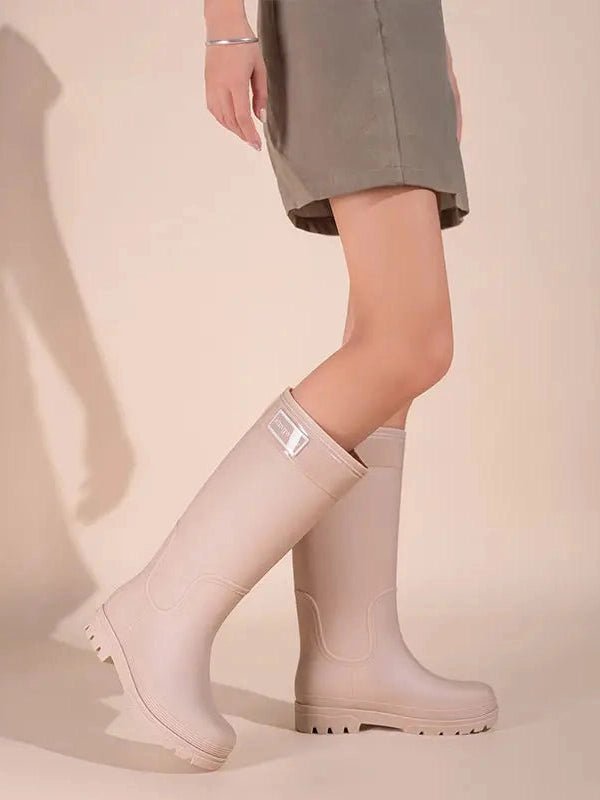 High-top rain boots, women's rain boots, lined adult outer wear, waterproof hiking boots, anti-slip shoes, durable sole - Courbe et Compagnie