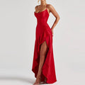 High Waist Sleeveless Satin Formal Dress - Courbe et Compagnie