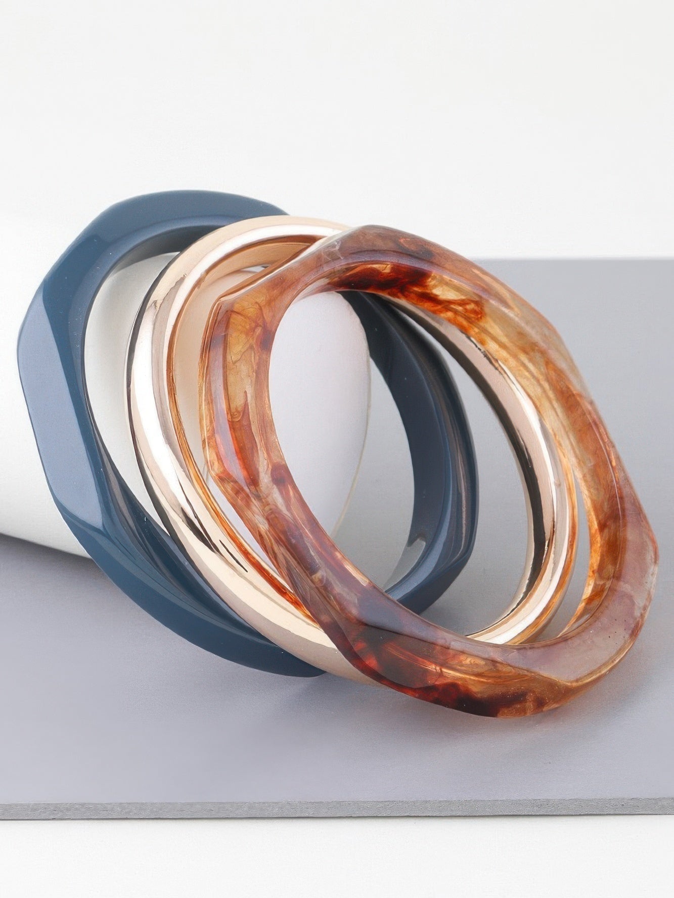 HIGHLINE Triple Geometric Marble Bracelet | Bold BYMANYC ® New York Style - Courbe et Compagnie