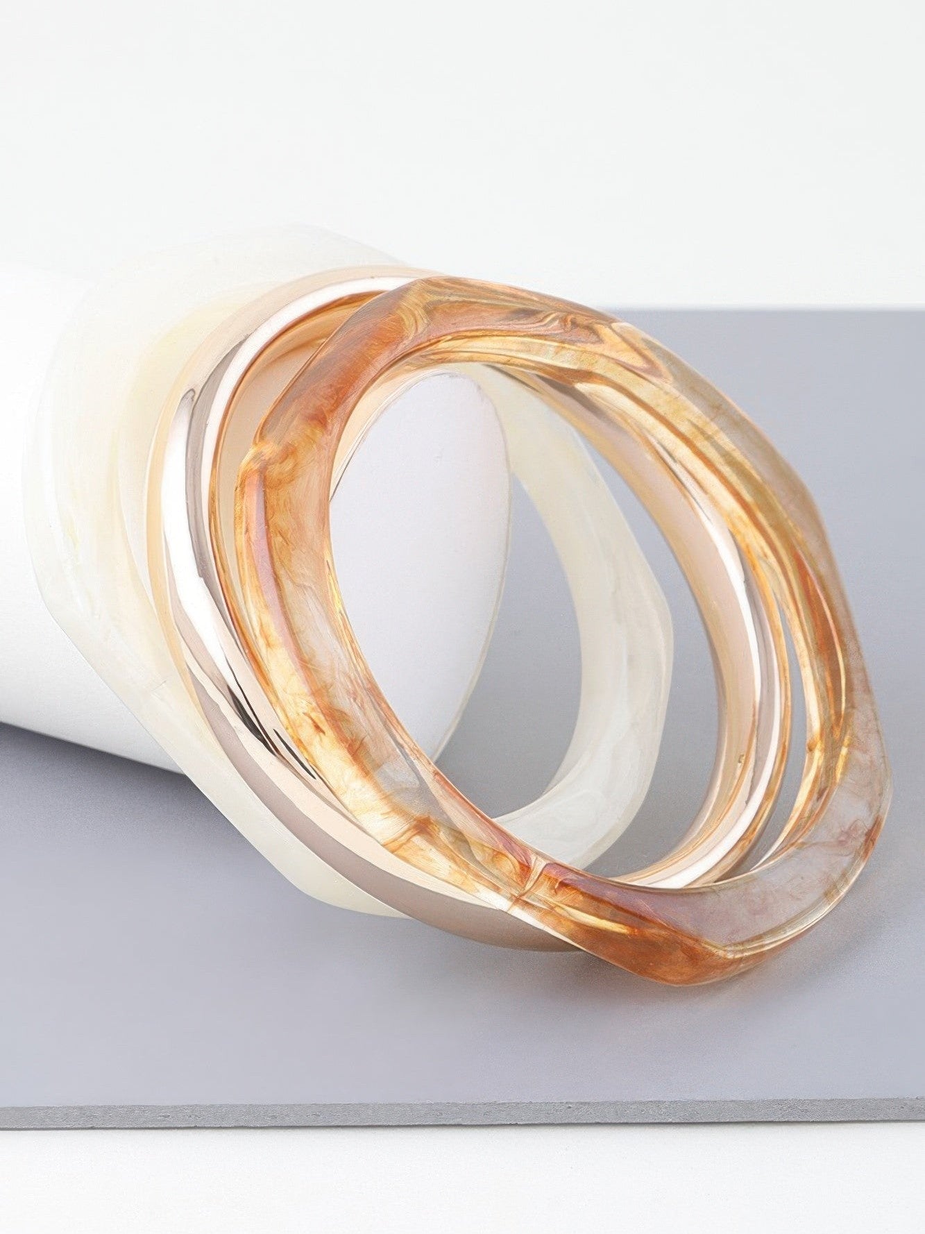 HIGHLINE Triple Geometric Marble Bracelet | Bold BYMANYC ® New York Style - Courbe et Compagnie