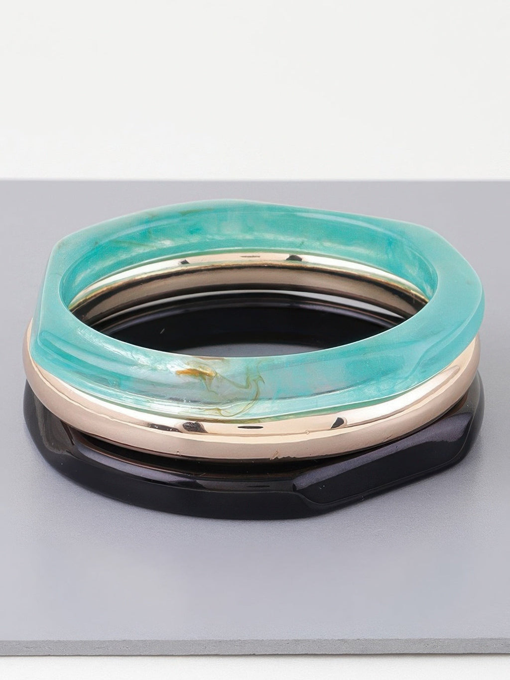 HIGHLINE Triple Geometric Marble Bracelet | Bold BYMANYC ® New York Style - Courbe et Compagnie