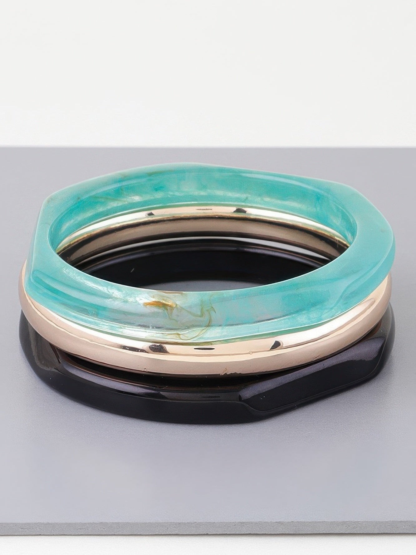 HIGHLINE Triple Geometric Marble Bracelet | Bold BYMANYC ® New York Style - Courbe et Compagnie