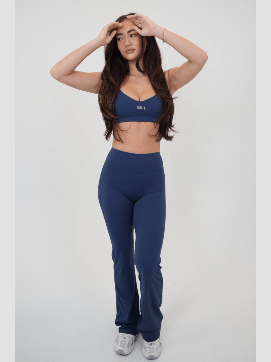 I Live in Luxury Navy Blue Flare Pant - Courbe et Compagnie