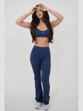 I Live in Luxury Navy Blue Flare Pant - Courbe et Compagnie