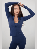 I Live in Luxury Navy Blue Perfect Fit Jacket - Courbe et Compagnie