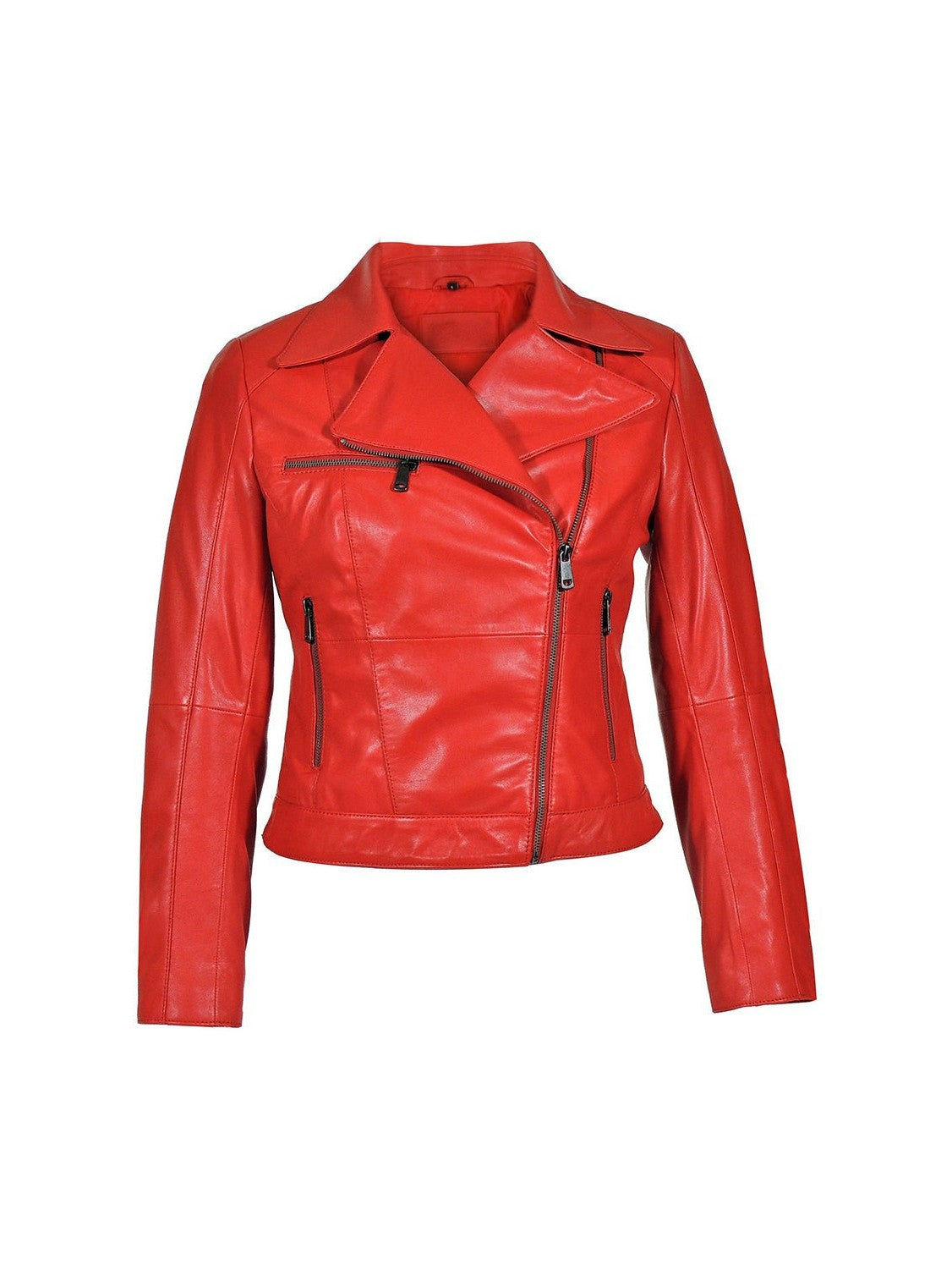 IL Womens Rigid Short Biker Leather Jacket - Courbe et Compagnie