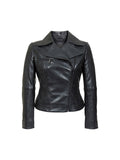 IL Womens Rigid Short Biker Leather Jacket - Courbe et Compagnie