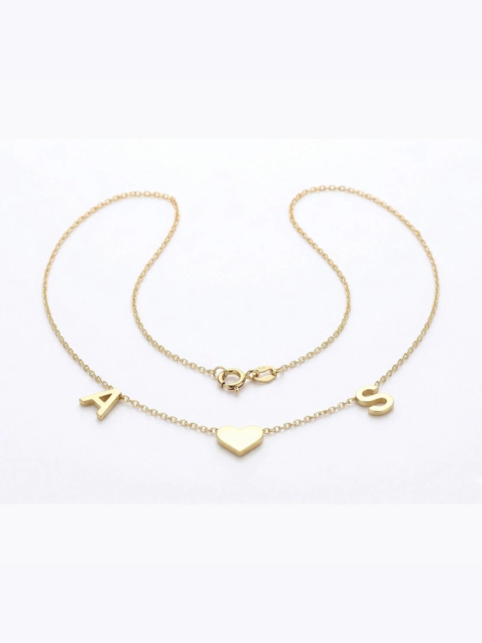 Initial Heart Necklace | Delicate Personalized Jewelry for Women - Courbe et Compagnie