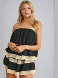 Isla Lace-Trim Layered Tube Romper - Courbe et Compagnie