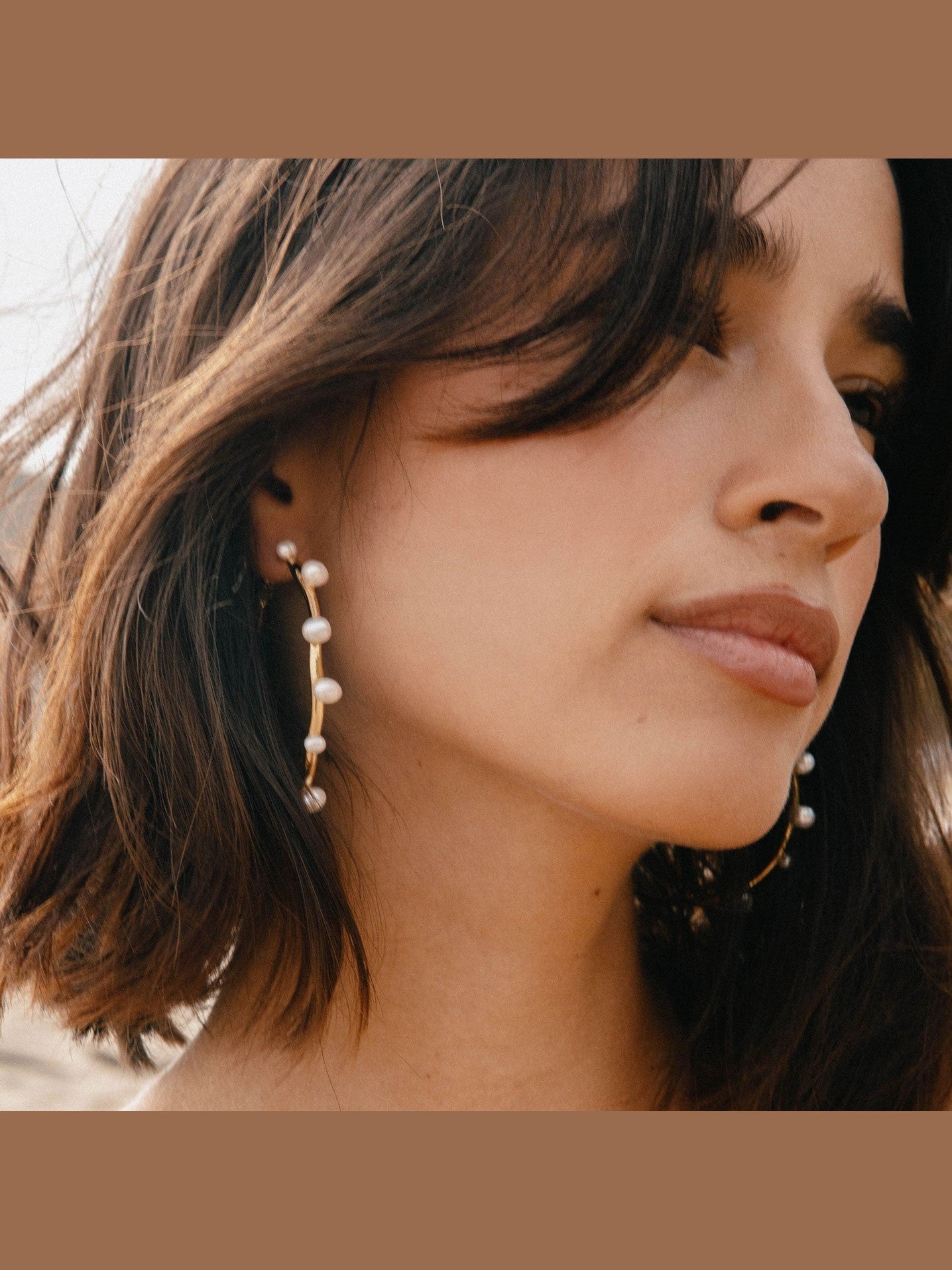 Isla Pearl Hoop Earrings - Courbe et Compagnie