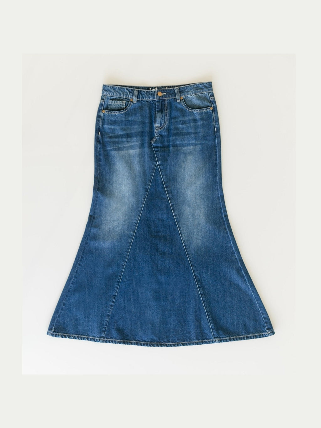 Jennifer A-Line Long Denim Skirt - Courbe et Compagnie