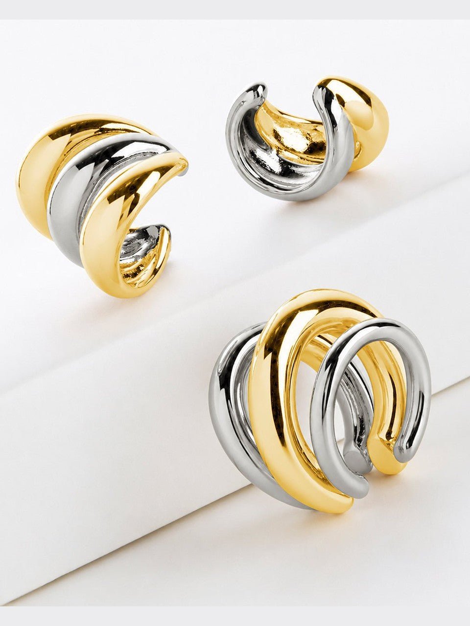 Johanna Two-Tone Interlocking Ear Cuff Set - Courbe et Compagnie