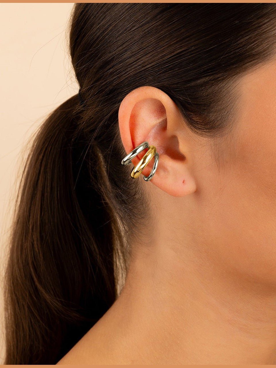 Johanna Two-Tone Interlocking Ear Cuff Set - Courbe et Compagnie