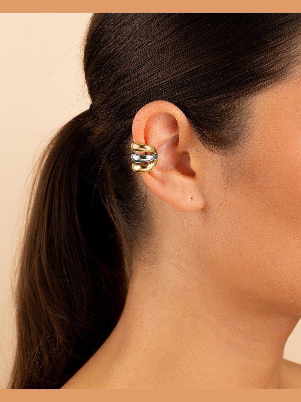 Johanna Two-Tone Interlocking Ear Cuff Set - Courbe et Compagnie