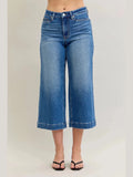 Judy Blue Mid Rise Crop Wide Leg Jeans - Courbe et Compagnie