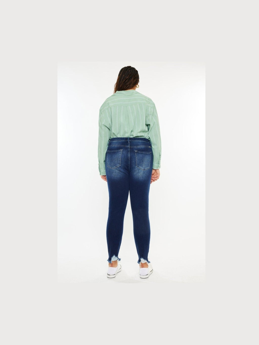 Kancan Full Size High Rise Frayed Ankle Skinny Jeans - Courbe et Compagnie