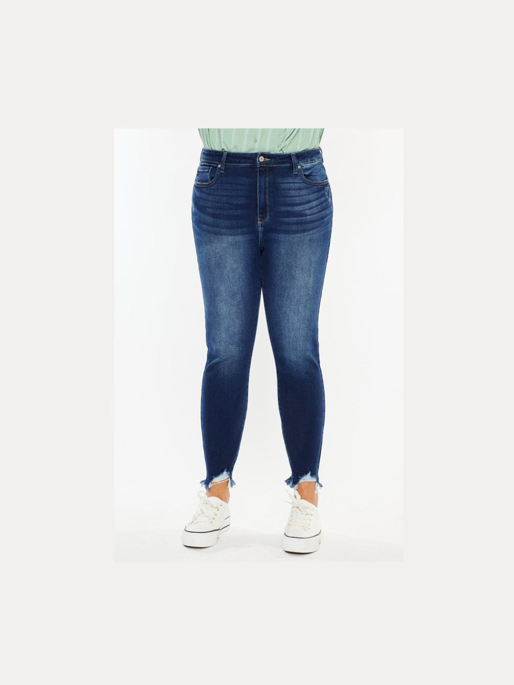 Kancan Full Size High Rise Frayed Ankle Skinny Jeans - Courbe et Compagnie