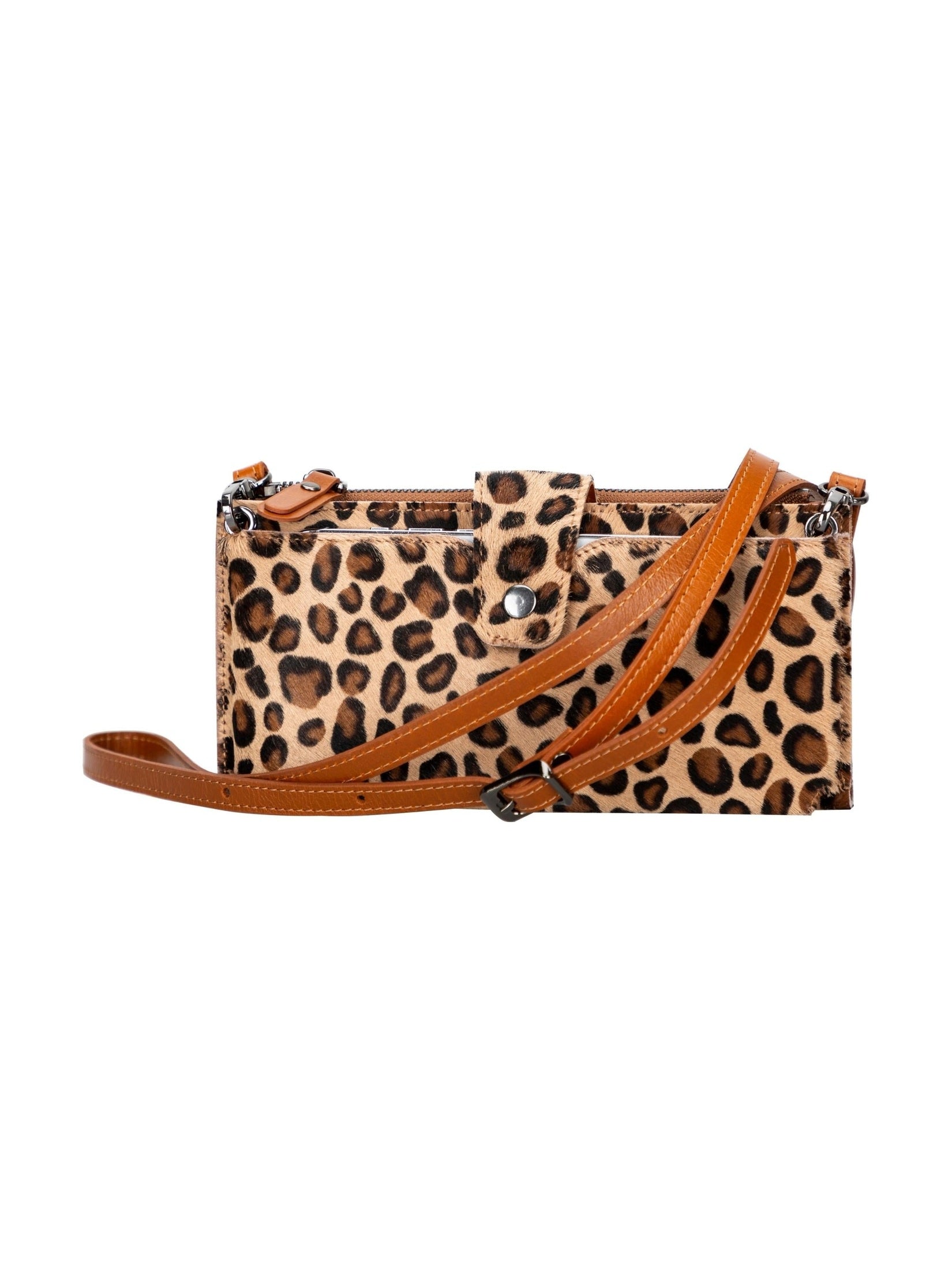 Kaycee Leather Women's Cell Phone Wallet with Strap - Courbe et Compagnie
