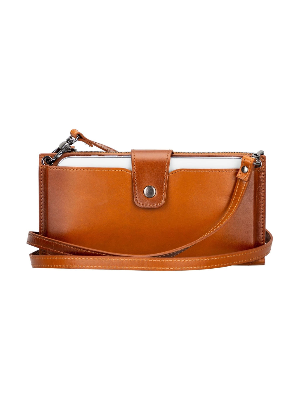 Kaycee Leather Women's Cell Phone Wallet with Strap - Courbe et Compagnie