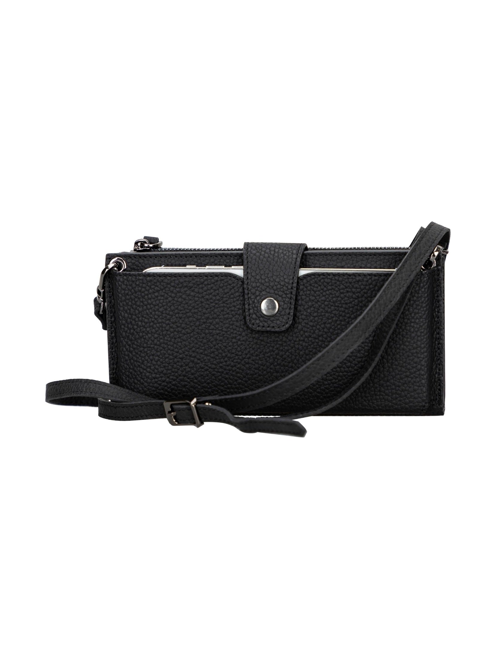 Kaycee Leather Women's Cell Phone Wallet with Strap - Courbe et Compagnie