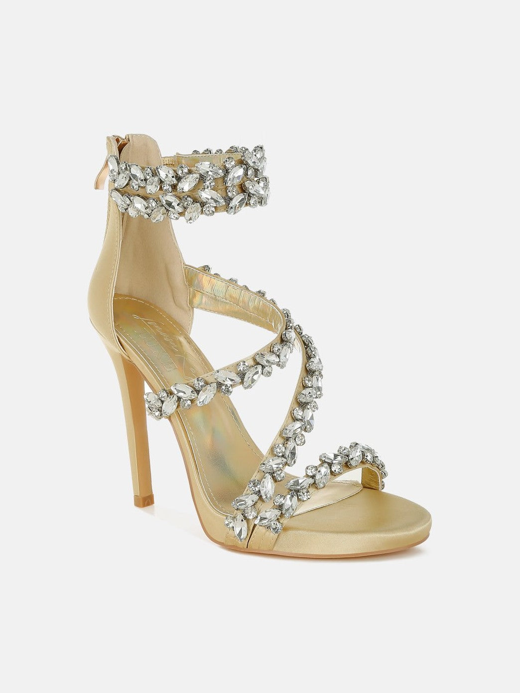 Korna Diamante Embellished Stiletto Heel Sandals - Courbe et Compagnie