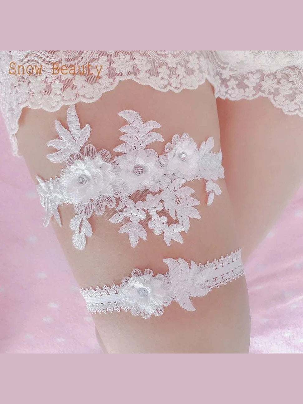 Lace Bridal Wedding Garter Set - Courbe et Compagnie