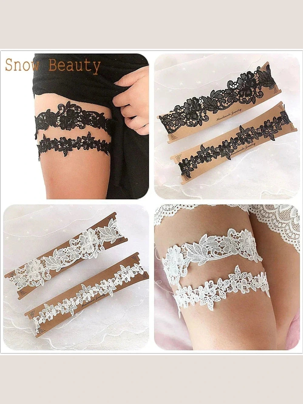 Lace Bridal Wedding Garter Set - Courbe et Compagnie