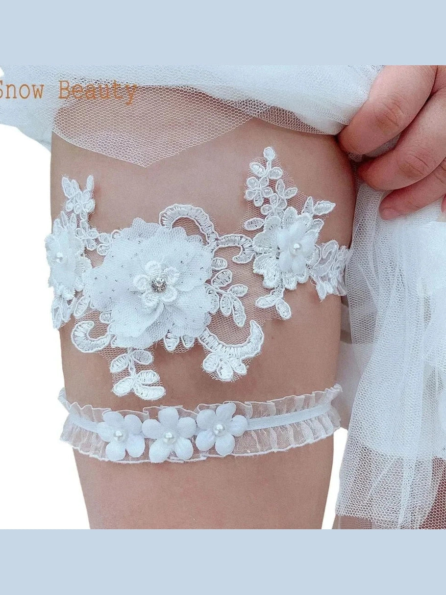 Lace Bridal Wedding Garter Set - Courbe et Compagnie