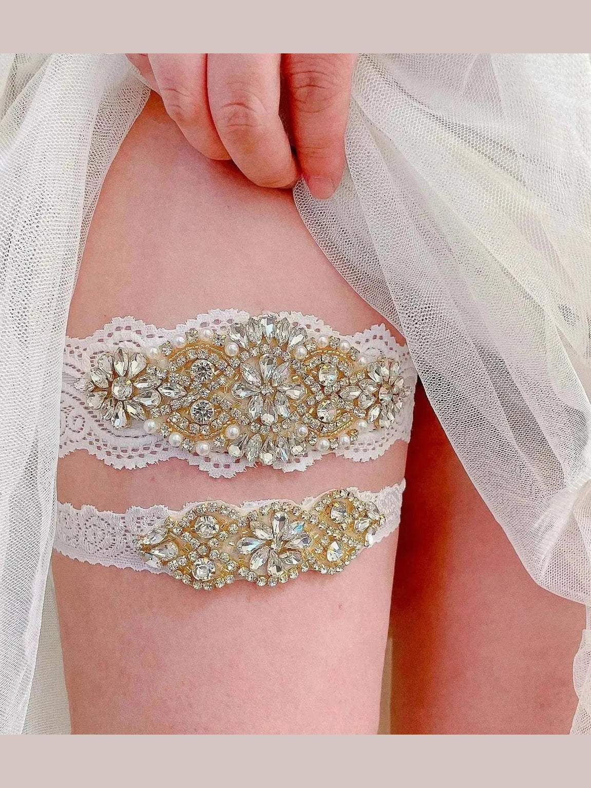 Lace Bridal Wedding Garter Set - Courbe et Compagnie