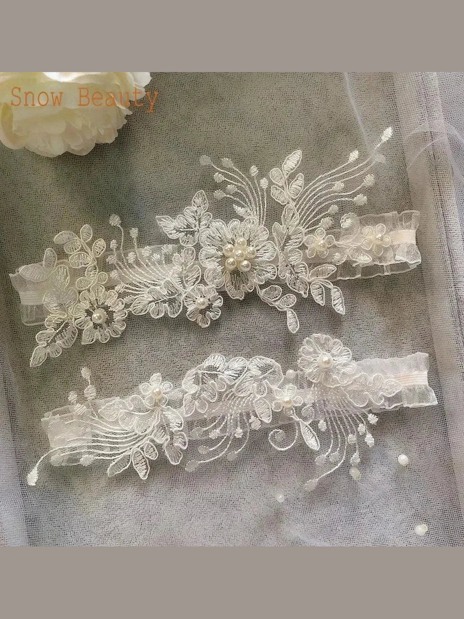 Lace Bridal Wedding Garter Set - Courbe et Compagnie