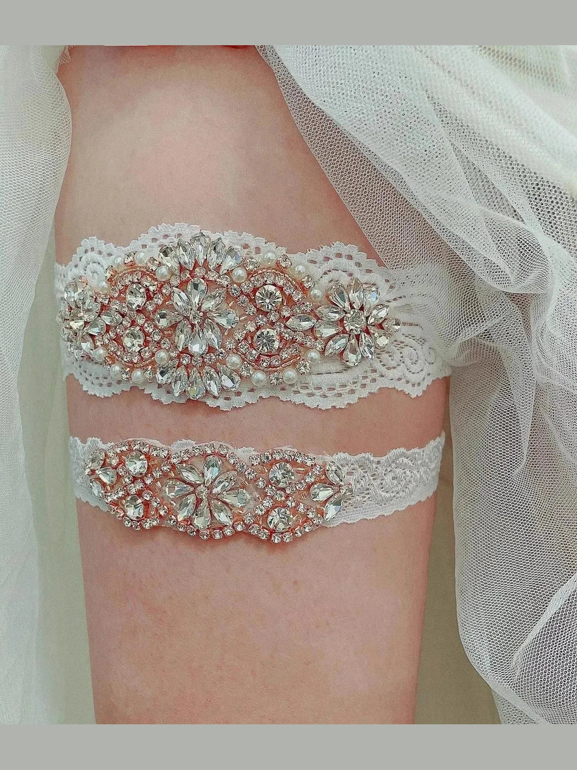 Lace Bridal Wedding Garter Set - Courbe et Compagnie