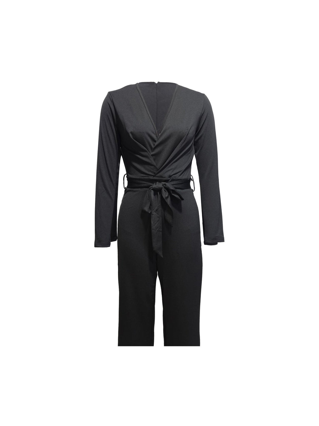 Ladies' Fashionable Slim Fit Sexy V-neck Long Sleeved Slimming Jumpsuit - Courbe et Compagnie