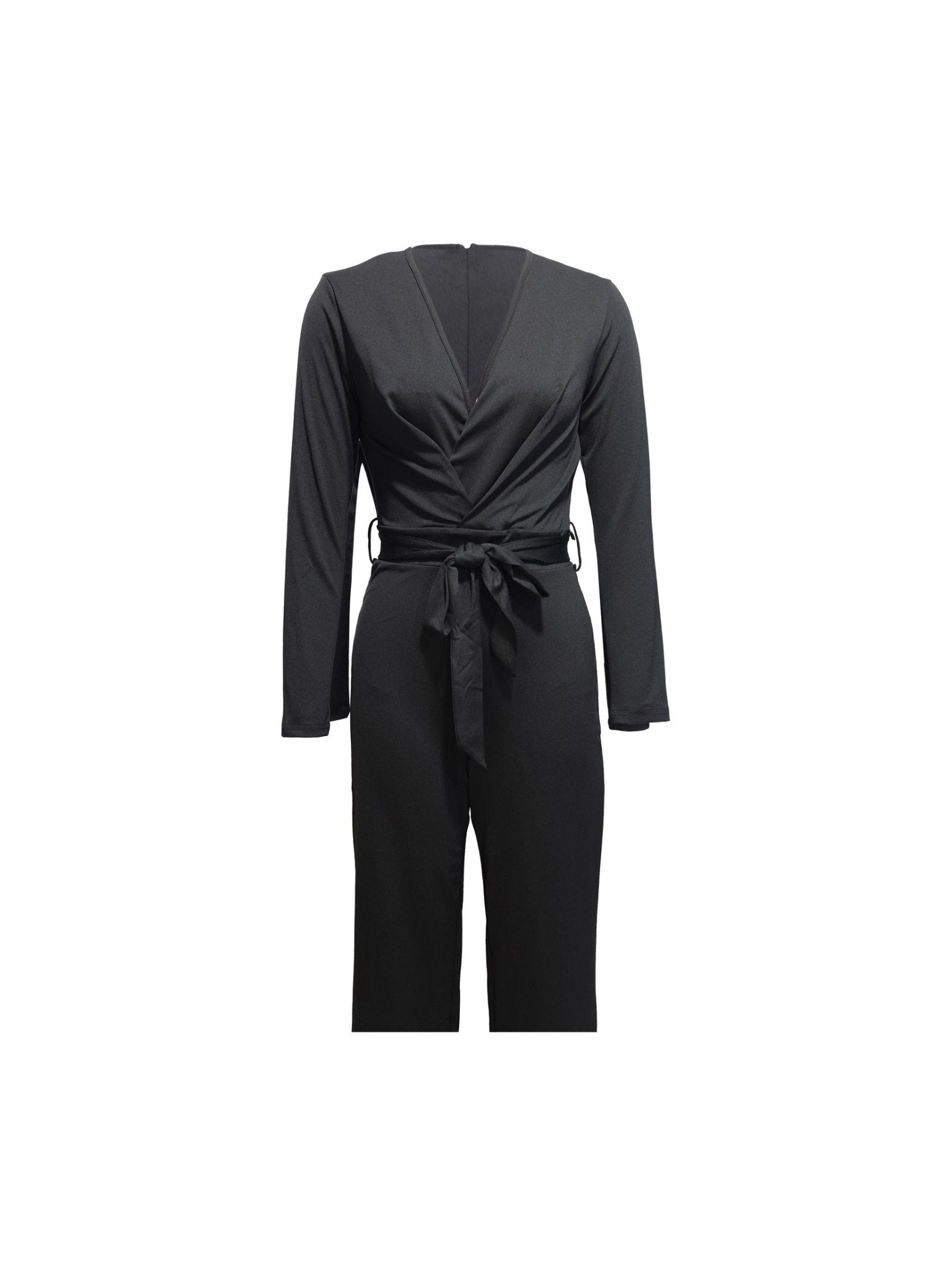 Ladies' Fashionable Slim Fit Sexy V-neck Long Sleeved Slimming Jumpsuit - Courbe et Compagnie